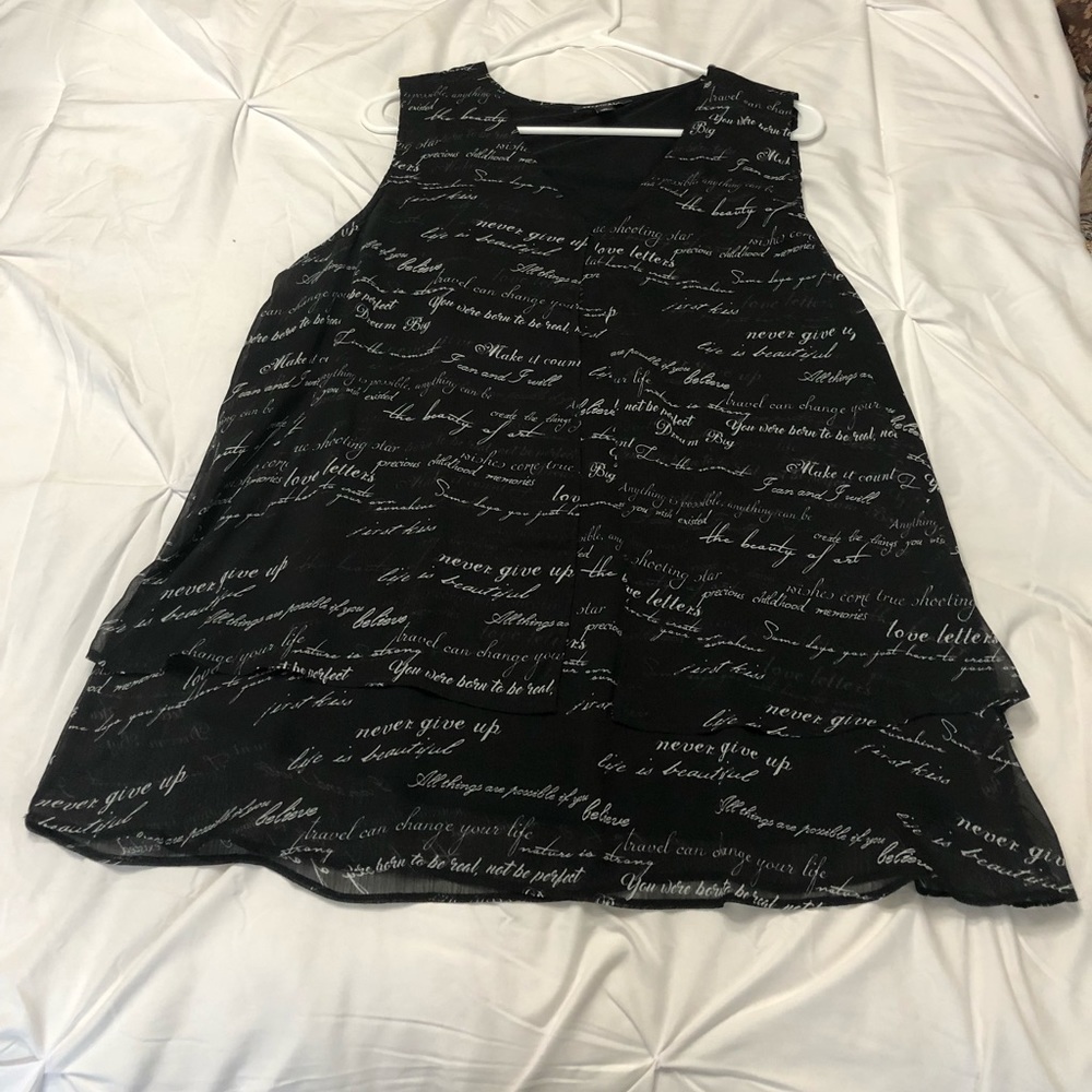 EUC Roz & Ali layered split-front tank Size 1X